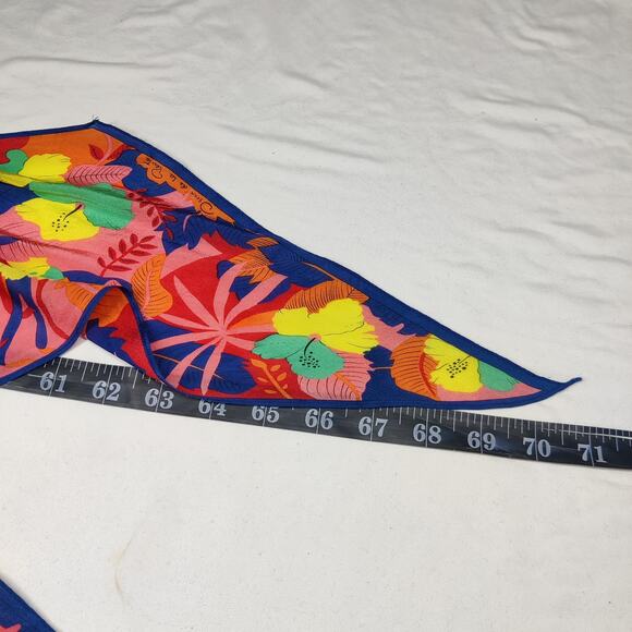 Oscar de la Renta Multicolor Floral Scarf - Picture 5 of 7